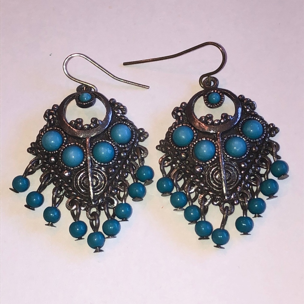 Laila Rowe Turquoise Color Boho Dangle Earrings